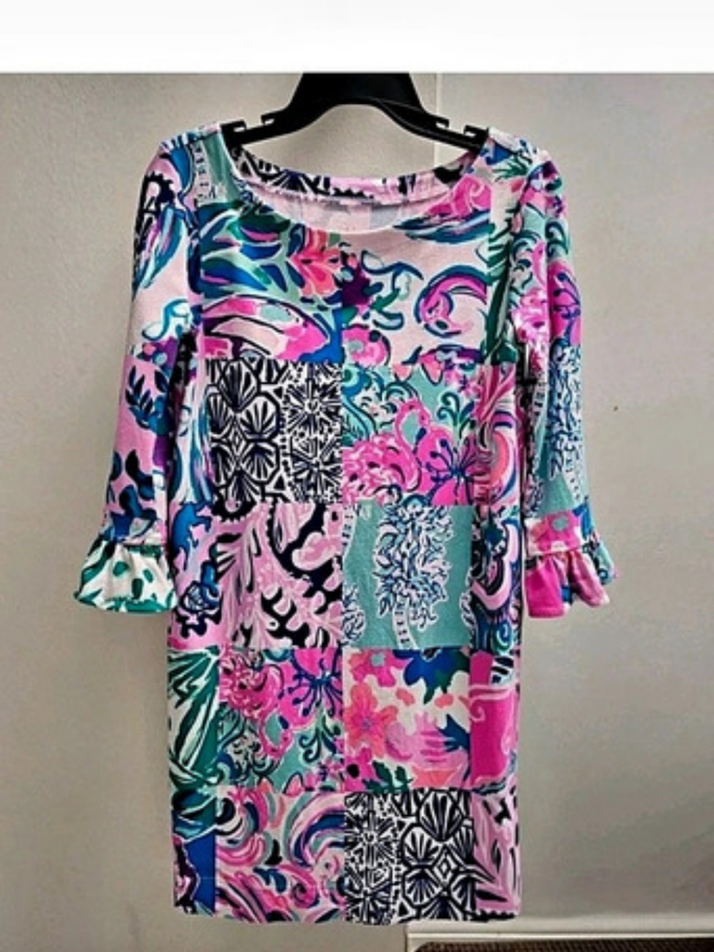Lilly Pulitzer Girls Mini Sophie Ruffle Dress, Size S (4-5), EUC, Like New